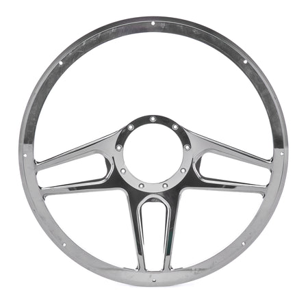 Billet Specialties Tec 5 Steering Wheel - 15.5 in Diameter - 2 in Dish - 6 Spoke - Milled Finger Notches - Polished
