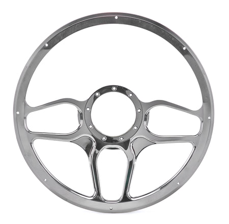 Billet Specialties Win Lite Steering Wheel - 15.5 in Diameter - 2 in Dish - 6 Spoke - Milled Finger Notches - Polished