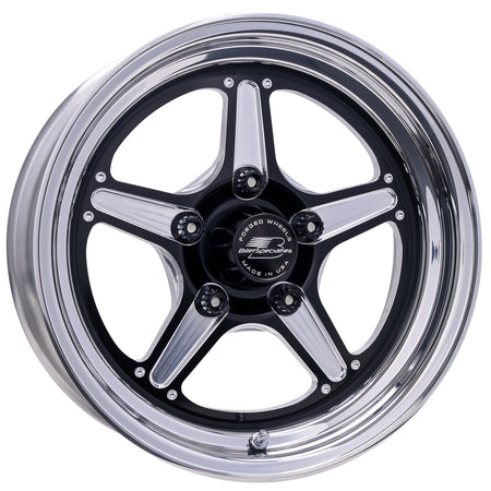 Billet Specialties Street Lite Aluminum Wheel - 15 x 4 in - 1.625 in Backspace - 5 x 4.5 in Bolt Pattern - Black / Machined Center