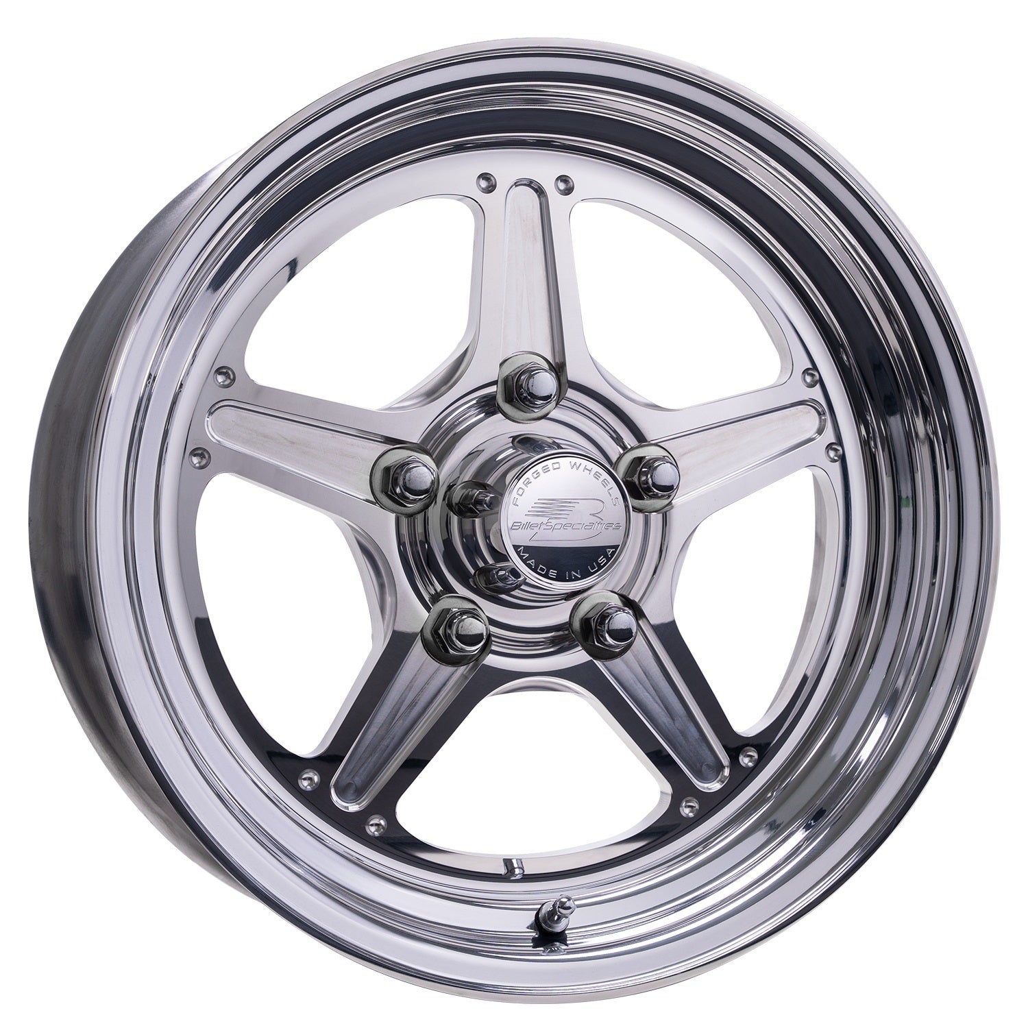 Billet Specialties Street Lite Aluminum Wheel - 15 x 3.5 in - 1.75 in Backspace - 5 x 4.75 in Bolt Pattern - Polished / Machined Center