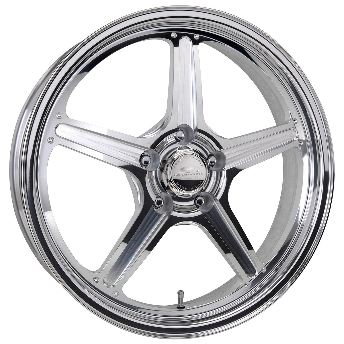Billet Specialties Street Lite Aluminum Wheel - 17 x 4.5 in - 2 in Backspace - 5 x 4.75 in Bolt Pattern - Polished / Machined Center