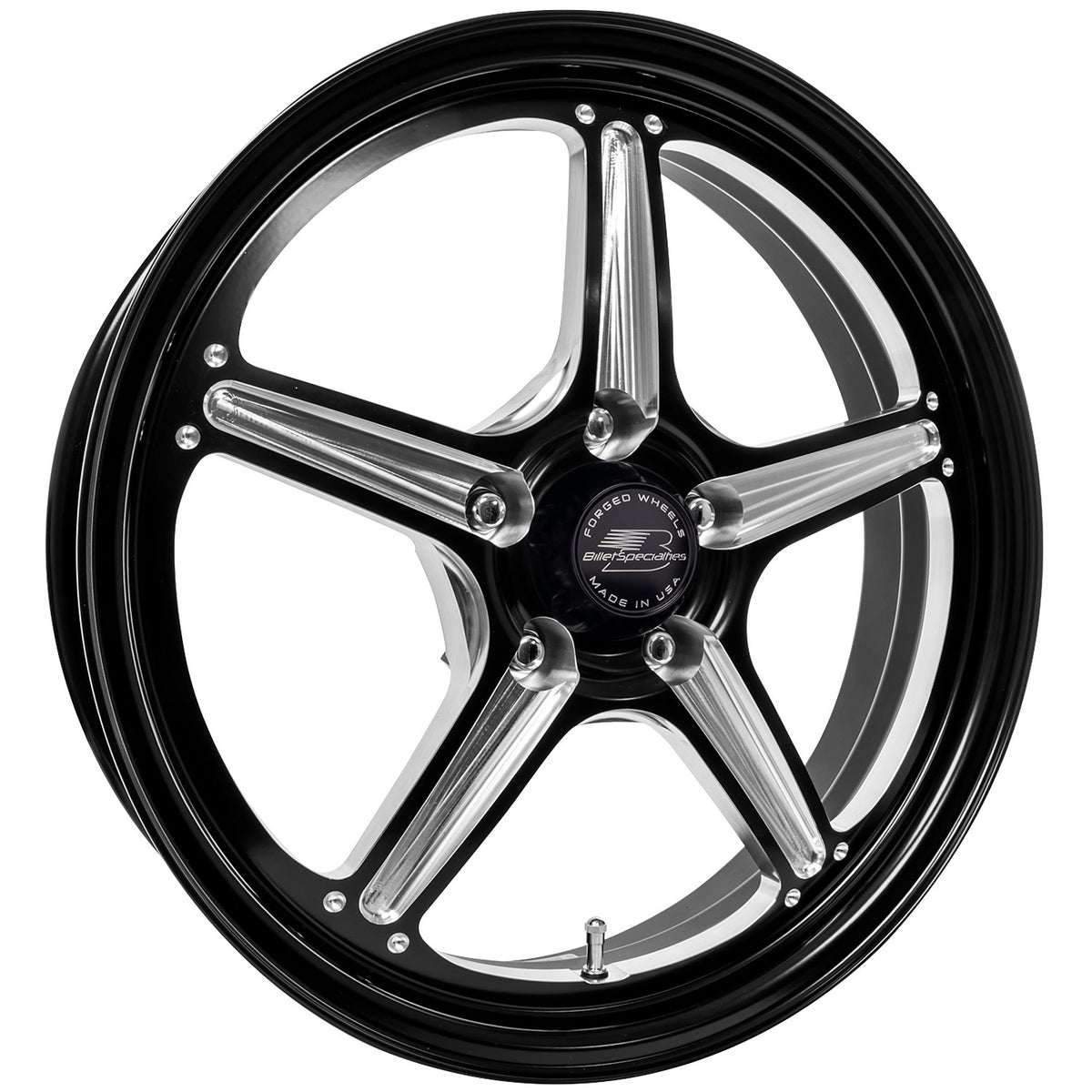 Billet Specialties Street Lite Aluminum Wheel - 17 x 4.5 in - 2 in Backspace - 5 x 4.75 in Bolt Pattern - Black / Machined Center