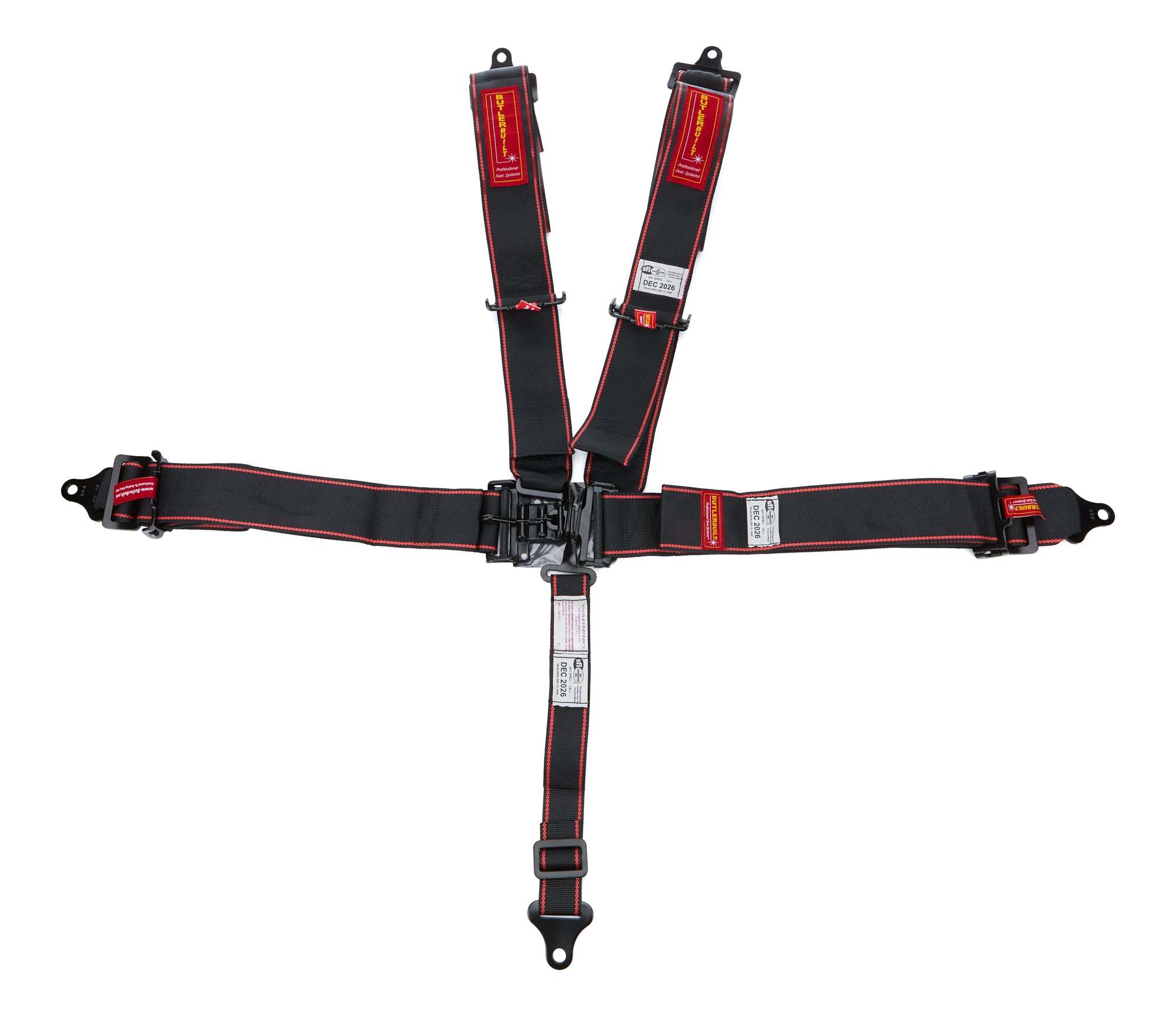 ButlerBuilt 5 Point Latch & Link - SFI 16.1 - Pull Up Adjust - Bolt-In - Black BB1156901
