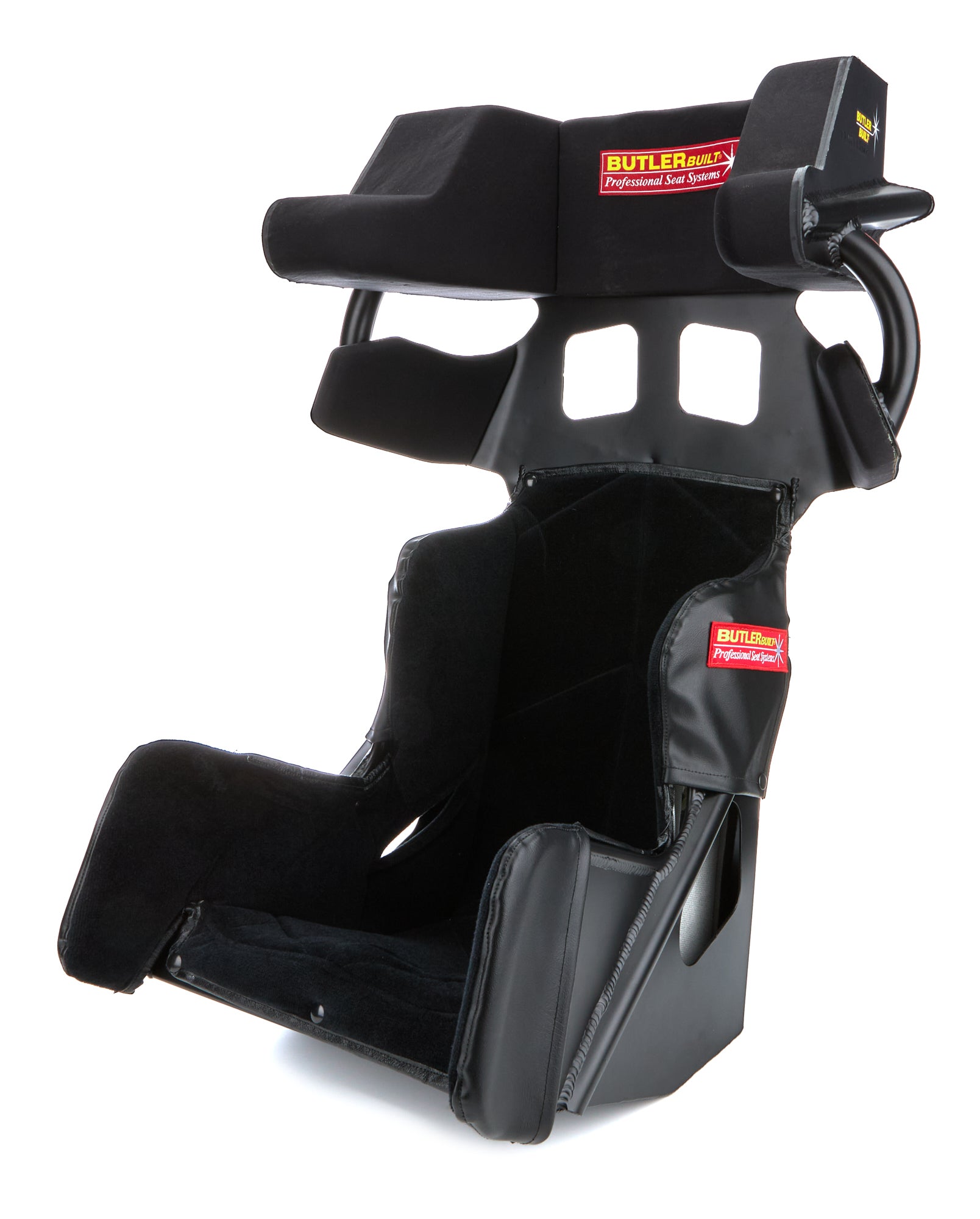 ButlerBuilt Factory Advantage Aluminum Seat Kit - 14-1/2 in Wide - 10 Degree Layback - 1 in Taller - Black Velour Cover