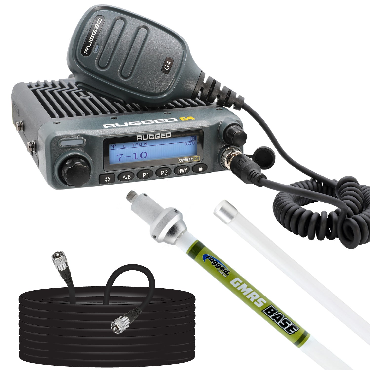 Rugged Radios Base Camp - Rambler G4 High Power Mobile Radio /w Fiberglass Antenna Kit BASECAMP-G4