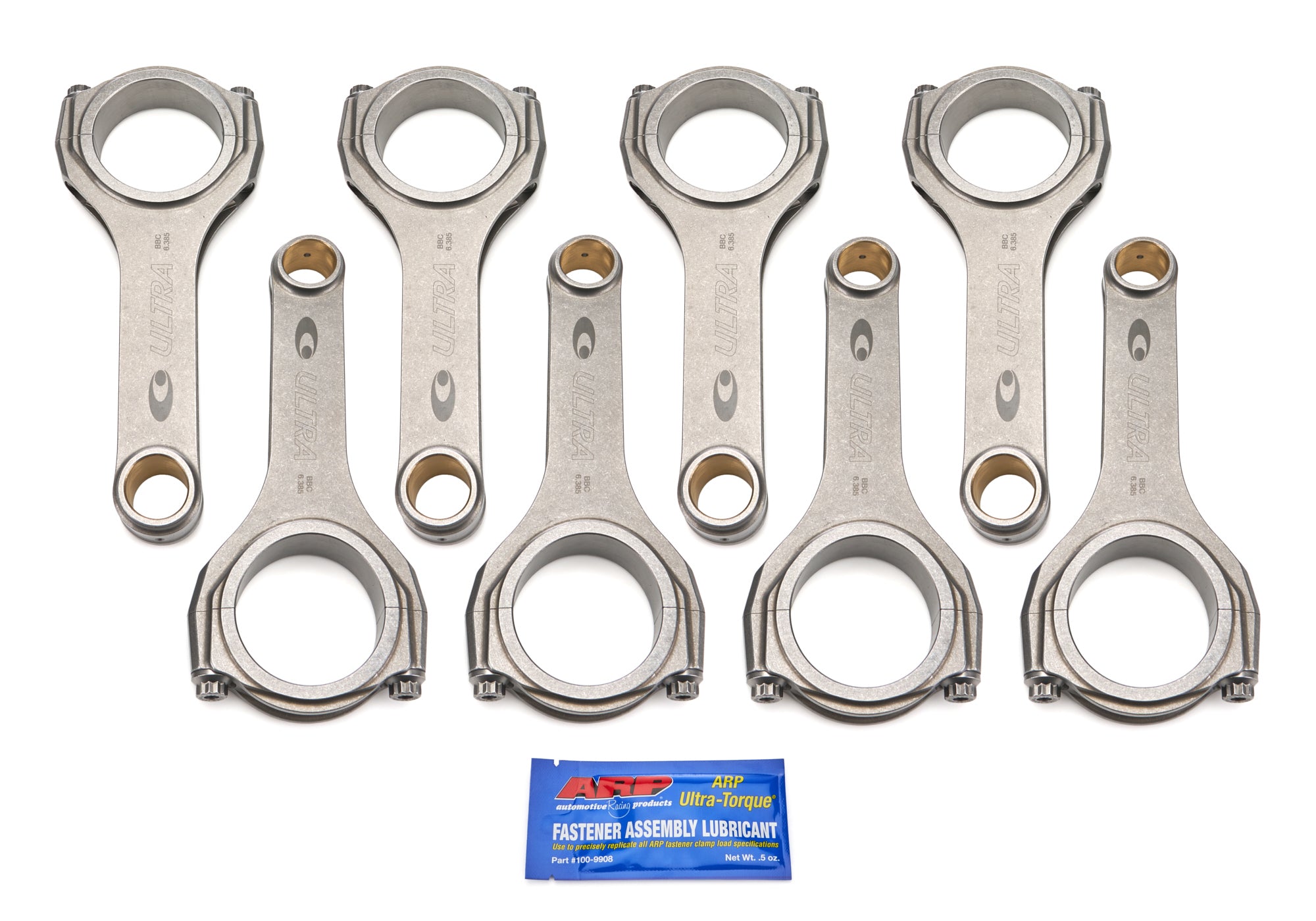 Callies Ultra I-Beam Connecting Rod - 6.385 in Long - Bushed - 7/16 in Cap Screws - Big Block Chevy (Set of 8)
