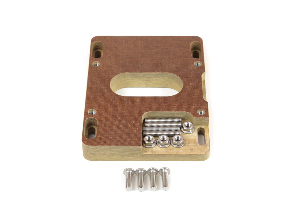 Canton Phenolic Carburetor Adapter - 1 in Thick - Open - Holley 2-Barrel to Square Bore