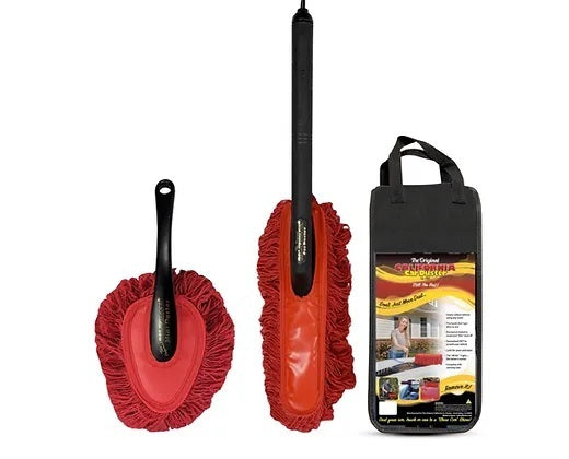 California Car Duster Car Duster & Mini Duster Combo Kit - Plastic Handle - Red