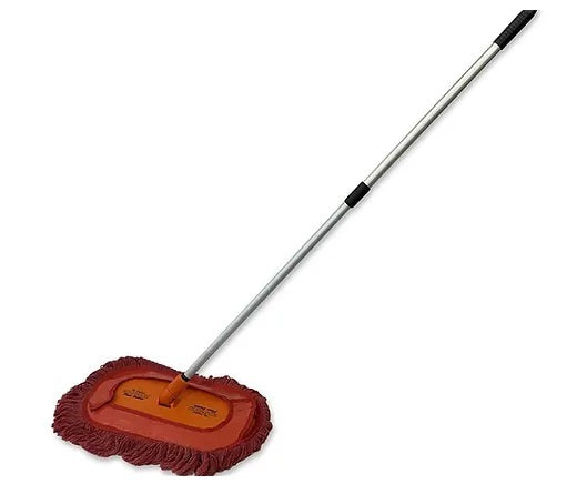 California Car Duster XL Floor Duster - 46 in Adjustable Aluminum Handle - 9.5 x 17 in Head - Red
