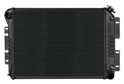Cold-Case Black Night Rider Series Aluminum Radiator - 31.25 in W x 18.5 in H x 3 in D - Left Side Inlet - Right Side Outlet - Black - Automatic - Big Block Chevy - GM F-Body 1967-68