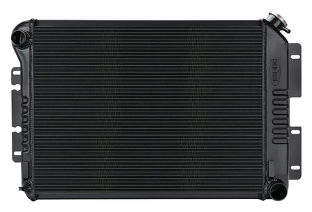 Cold-Case Black Night Rider Series Aluminum Radiator -31.25 in W x 18.5 in H x 3 in D - Left Side Inlet - Right Side Outlet - Black - Manual - Big Block Chevy - GM F-Body 1967-68