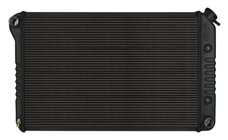 Cold-Case Black Night Rider Series Aluminum Radiator - 32.5 in W x 19 in H x 3 in D - Left Side Inlet - Right Side Outlet - Black - Automatic - GM F-Body 1970-81