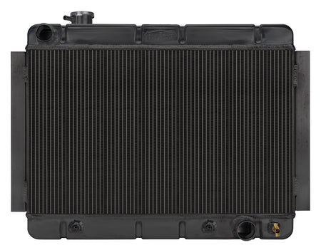 Cold-Case Black Night Rider Series Aluminum Radiator - 27.75 in W x 20.5 in H x 3 in D - Left Side Inlet - Right Side Outlet - Black - Automatic - GM A-Body 1966-67