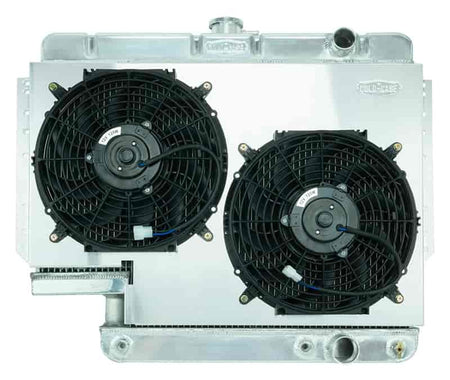 Cold-Case Aluminum Radiator & Fan Kit - 28.75 in W x 23 in H x 3 in D - Polished - GM B-Body 1961-65