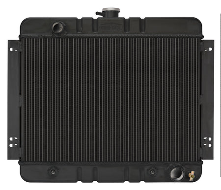 Cold-Case Black Night Rider Series Aluminum Radiator - 22.35 in W x 20.7 in H x 3 in D - Left Side Inlet - Right Side Outlet - Black - Automatic - GM X-Body 1962-67