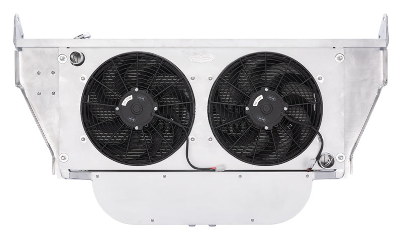 Cold-Case 57 Chevy Tri Five LS Radiator Support Kit w/ AC - 22 in W x 17 in H x 2.688 in D - Dual 14" Fans - Left Side Inlet - Right Side Outlet - Polished