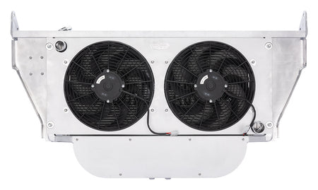 Cold-Case 57 Chevy Tri Five LS Radiator Support Kit w/ AC - 22 in W x 17 in H x 2.688 in D - Dual 14" Fans - Left Side Inlet - Right Side Outlet - Polished