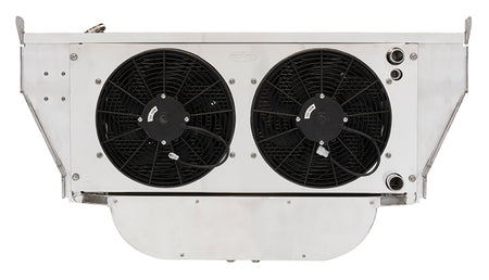 Cold-Case 57 Chevy Tri Five LS Radiator Support Kit w/ AC - 22 in W x 17 in H x 2.688 in D - Dual 14" Fans - Right Side Inlet / Outlet - Polished
