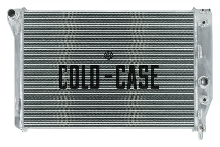 Cold-Case Aluminum Radiator - 30 in W x 18.7 in H x 3 in D - Left Side Inlet - Right Side Outlet - Polished - Chevy Corvette 1997-2004