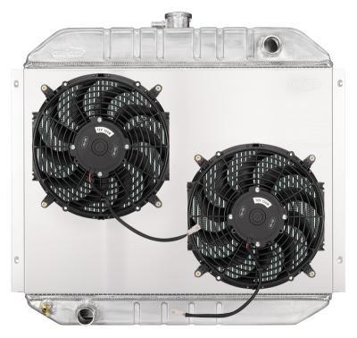Cold-Case Coyote Swap Aluminum Radiator and Fan - 29.7 in W x 26.5 in H x 6.75 in D - 1966-79 Ford F-100 / F-150