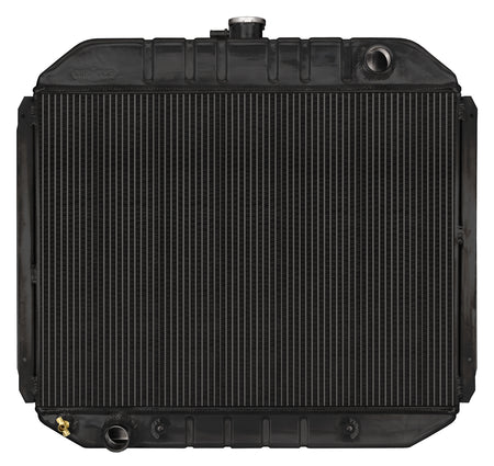 Cold-Case Black Night Rider Series Aluminum Radiator - 29.7 in W x 26.5 in H x 3 in D - Right Side Inlet - Left Side Outlet - Black - Automatic - Ford Fullsize Truck / Compact SUV 1966-79