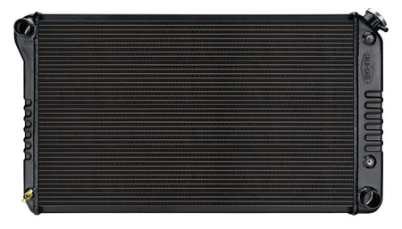 Cold-Case Black Night Rider Series Aluminum Radiator - 34.75 in W x 18.75 in H x 3 in D - Left Side Inlet - Right Side Outlet - Black - Automatic - GM A-Body 1968-77
