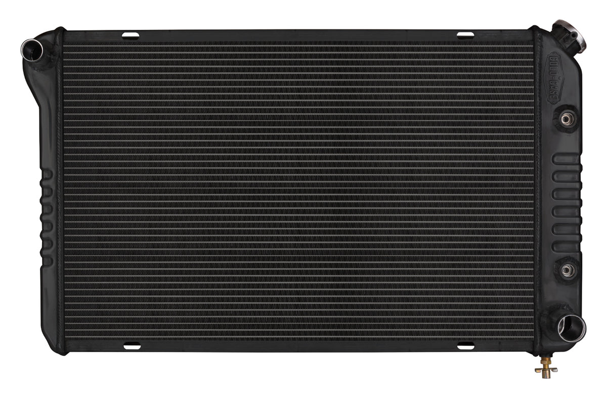 Cold-Case Black Night Rider Series Aluminum Radiator - 32 in W x 18.5 in H x 3 in D - Left Side Inlet - Right Side Outlet - Black - Automatic - GM G-Body 1984-87