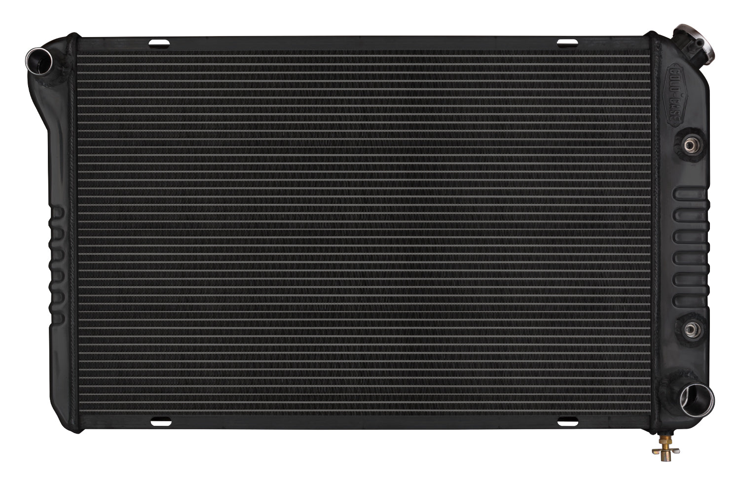 Cold-Case Black Night Rider Series Aluminum Radiator - 32 in W x 18.5 in H x 3 in D - Left Side Inlet - Right Side Outlet - Black - Automatic - GM G-Body 1984-87