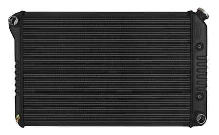 Cold-Case Black Night Rider Series Aluminum Radiator - 31.5 in W x 18.5 in H x 3 in D - Left Side Inlet - Right Side Outlet - Black - GM G-Body 1978-88