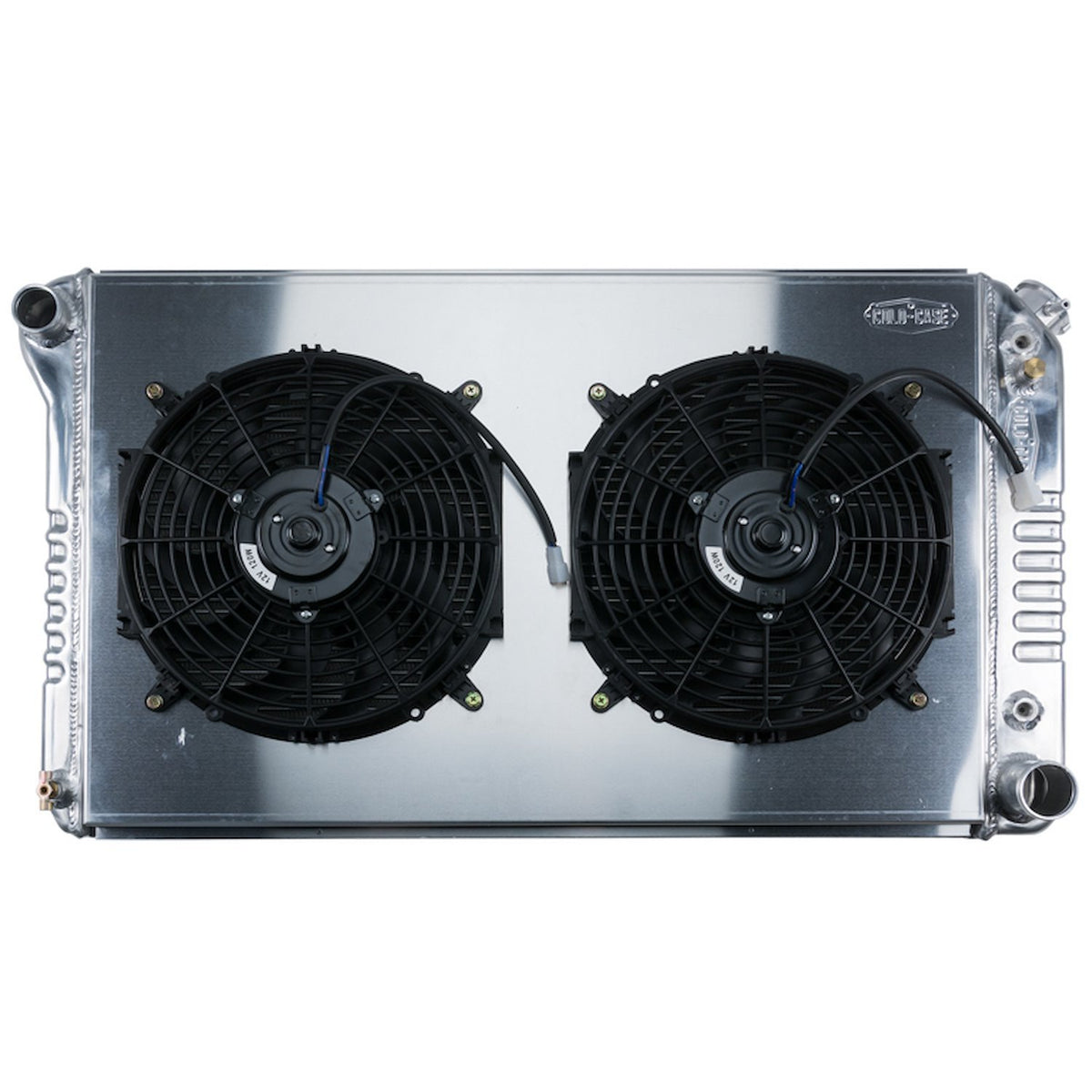 Cold-Case Aluminum Radiator and Fan - 34.15 in W x 18.6 in H x 3 in D - 1977-87 GM Fullsize Truck - Polished