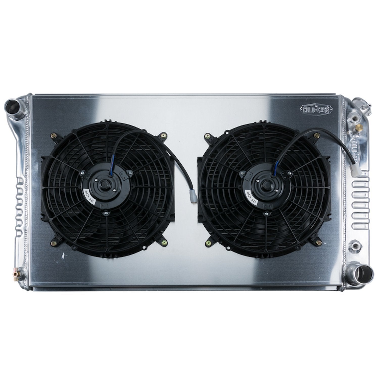 Cold-Case Aluminum Radiator and Fan - 34.15 in W x 18.6 in H x 3 in D - 1977-87 GM Fullsize Truck - Polished