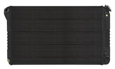 Cold-Case Night Rider Series Aluminum Radiator - 34 in W x 18.6 in H x 3 in D - 1967-76 GM Fullsize Truck - Black