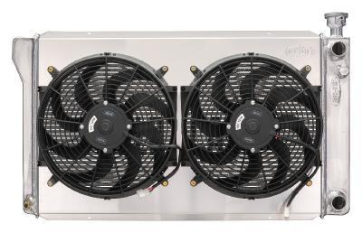 Cold-Case Aluminum Radiator & Fan Kit - 33.85 in W x 20.4 in H x 3 in D - Polished - GM Fullsize Truck 1988-98 GMT580SK