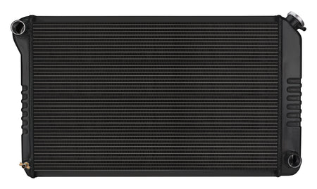 Cold-Case Black Night Rider Series Aluminum Radiator - 33.2 in W x 18.8 in H x 3 in D - Left Side Inlet - Right Side Outlet - Black - Manual - GM F-Body 1970-81