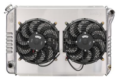 Cold-Case Aluminum Radiator & Fan Kit - 30.188 in W x 19.688 in H x 3 in D - Polished - Ford Coyote - Ford Mustang 1979-93