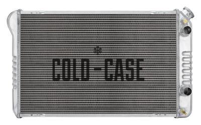 Cold-Case Aluminum Radiator - 32 in W x 18.5 in H x 3 in D - Right Side Inlet - Right Side Outlet - Polished - GM LS-Series - GM F-Body 1982-92