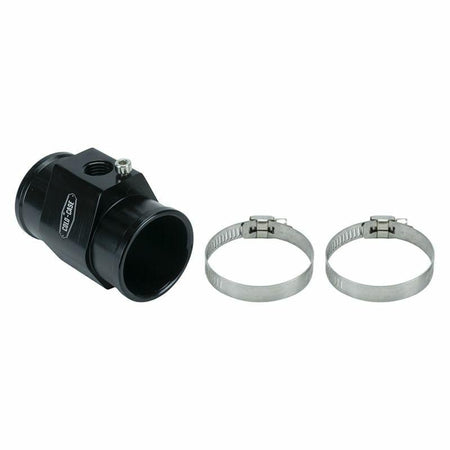 Cold-Case Straight Radiator Hose Gauge Adapter - 1-1/2 in Hose Barb - 1/4 in NPT Gauge Port - Black