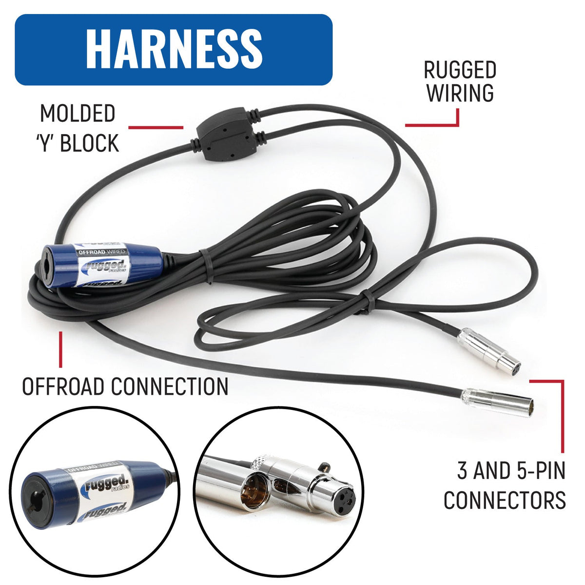 Rugged Radios Wired Driver & Crew Chief Racing Kit /w R1 Radios OFFROAD-R1