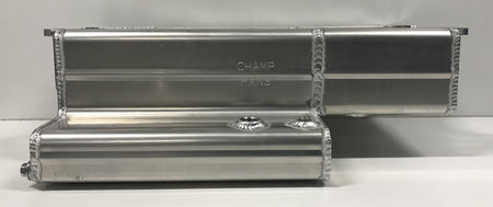 Champ Pans Rear Sump 8 Qt. Aluminum Oil Pan - 6.5 in Deep - 2-Piece Seal - Small Block Chevy