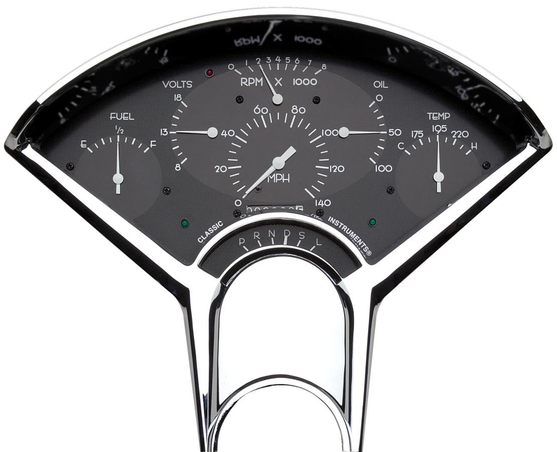 Classic Instruments Bel Era Gauge Kit - Black Face - Chevy Bel Air 1955-56