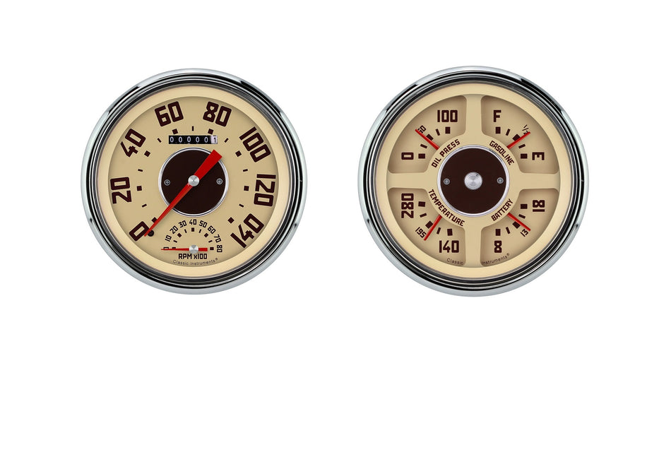 Classic Instruments GMC Truck Package Gauge Kit - Tan Face - GM Fullsize Truck 1947-53