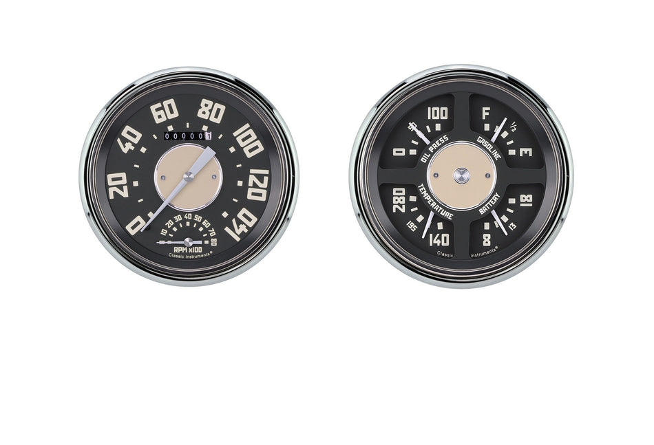 Classic Instruments Chevy Truck Package Gauge Kit - Black Face - GM Fullsize Truck 1947-53