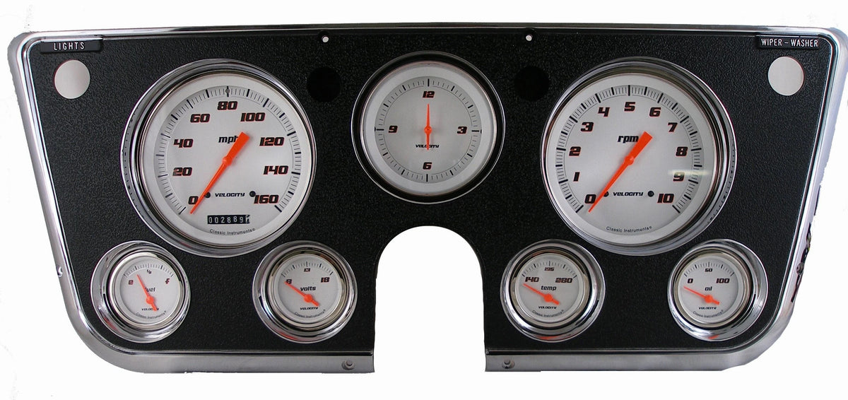 Classic Instruments Velocity Series Gauge Kit - White Face - GM Fullsize Truck 1967-72