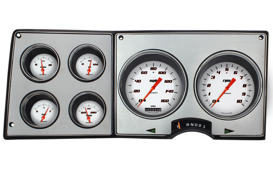 Classic Instruments Velocity Series Gauge Kit - White Face - GM Fullsize SUV / Truck 1973-87