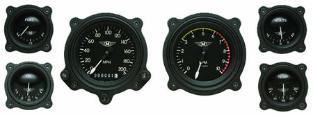 Classic Instruments Moal Bomber Series Gauge Kit - Black Face