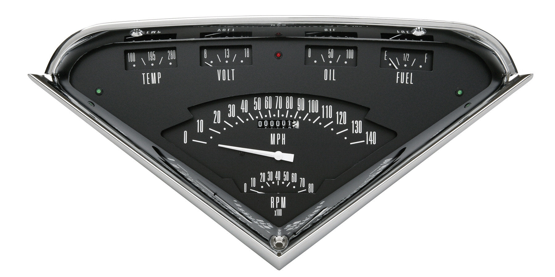 Classic Instruments Tach Force Gauge Kit - Black / Chrome Panel - GM Fullsize Truck 1955-59