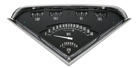 Classic Instruments Tach Force Gauge Kit - Black / Chrome Panel - GM Fullsize Truck 1955-59