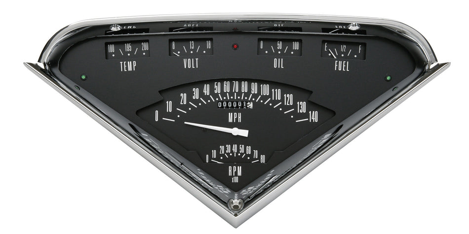 Classic Instruments Tach Force Gauge Kit - Black / Chrome Panel - GM Fullsize Truck 1955-59
