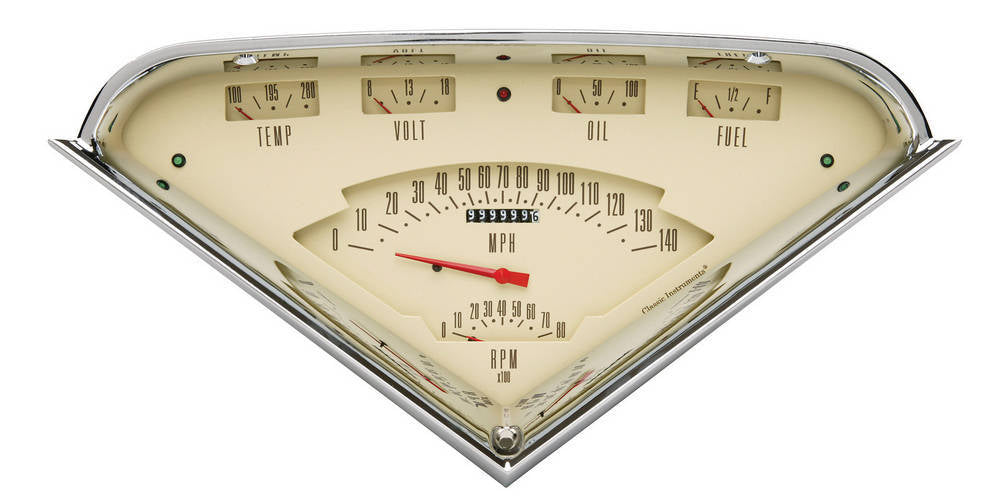 Classic Instruments Tach Force Gauge Kit - Tan / Chrome Panel - GM Fullsize Truck 1955-59