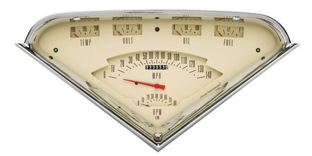 Classic Instruments Tach Force Gauge Kit - Tan / Chrome Panel - GM Fullsize Truck 1955-59